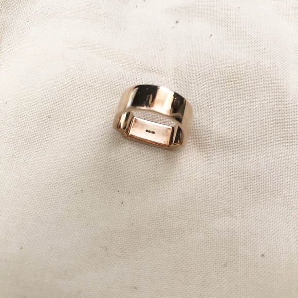 Monica Vinader RP Signature Wide Diamond 18ct Rose Gold Plated Vermeil Ring 4.25 - Picture 9 of 10